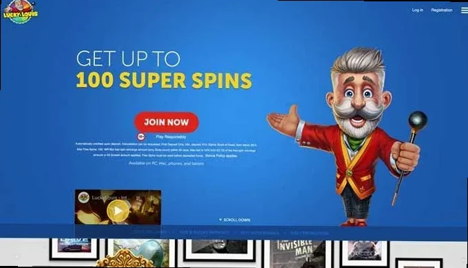 LuckyLouis Casino mobil interface med 1.6 sek loadtid