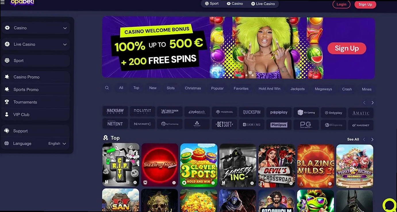 Opabet mobil spilleside testet på smartphone med 1.9 sek loadtid